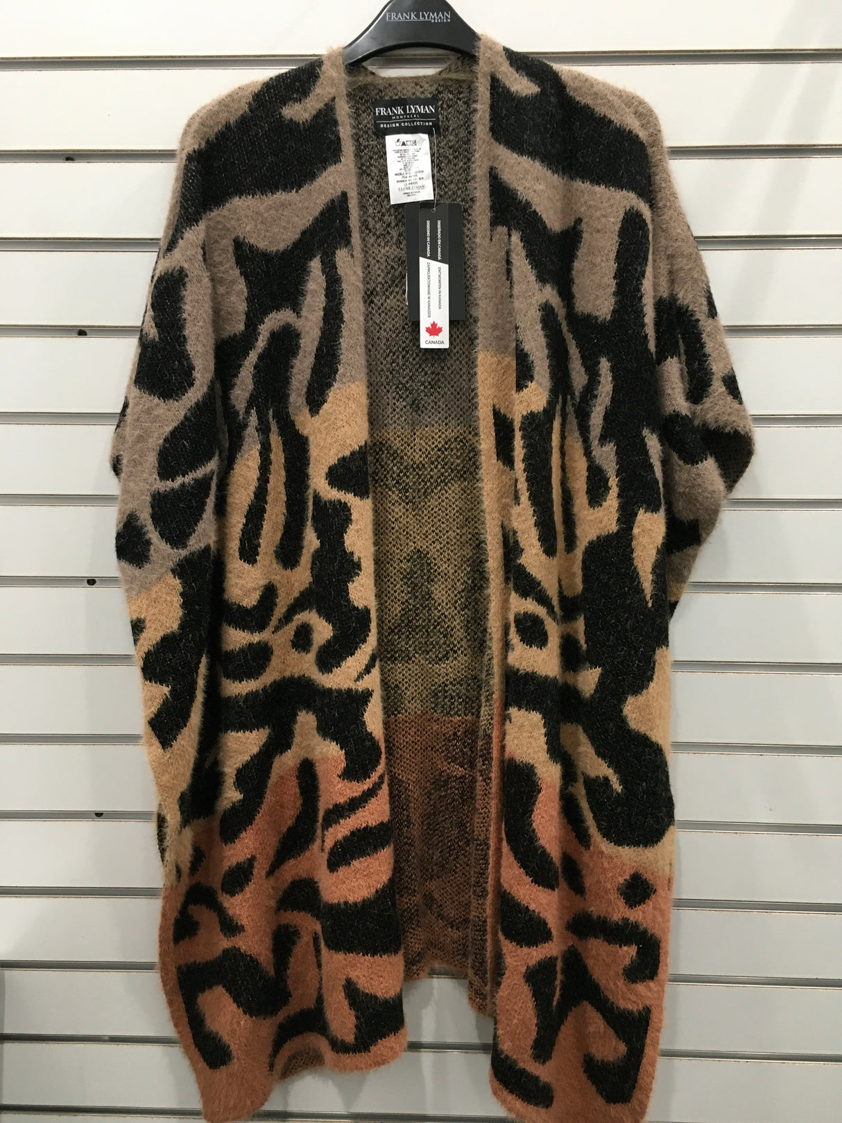 Frank Lyman Brown/Orange Knit Poncho 224505U