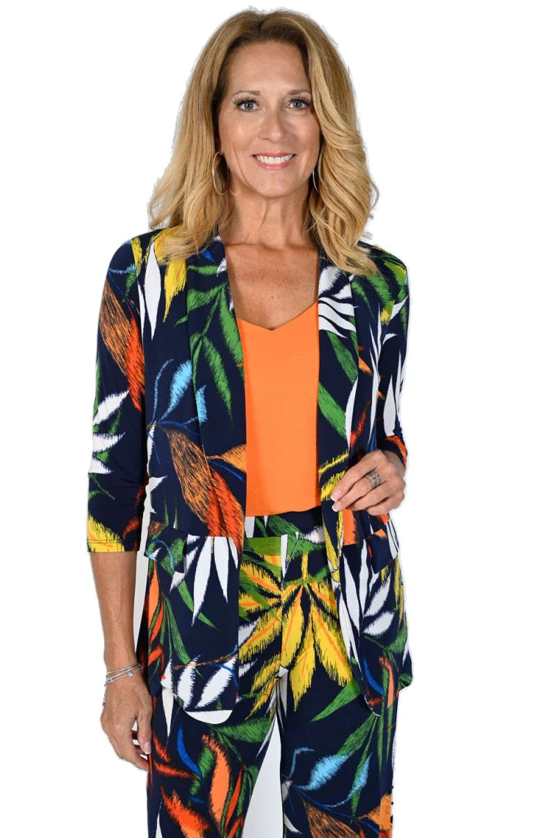 Frank Lyman 231232 Navy/Orange Throw Over