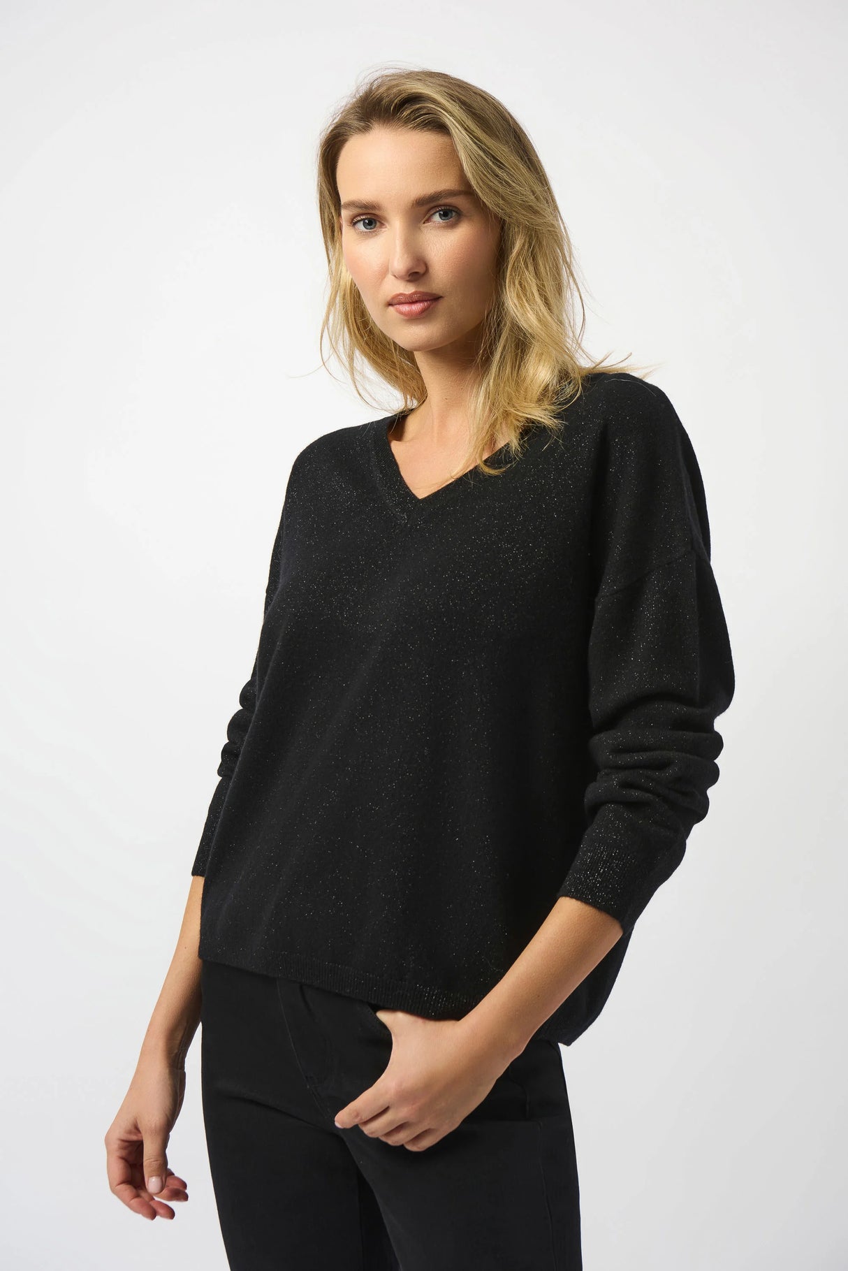 Wool Blend V-Neck Boxy Sweater 253967