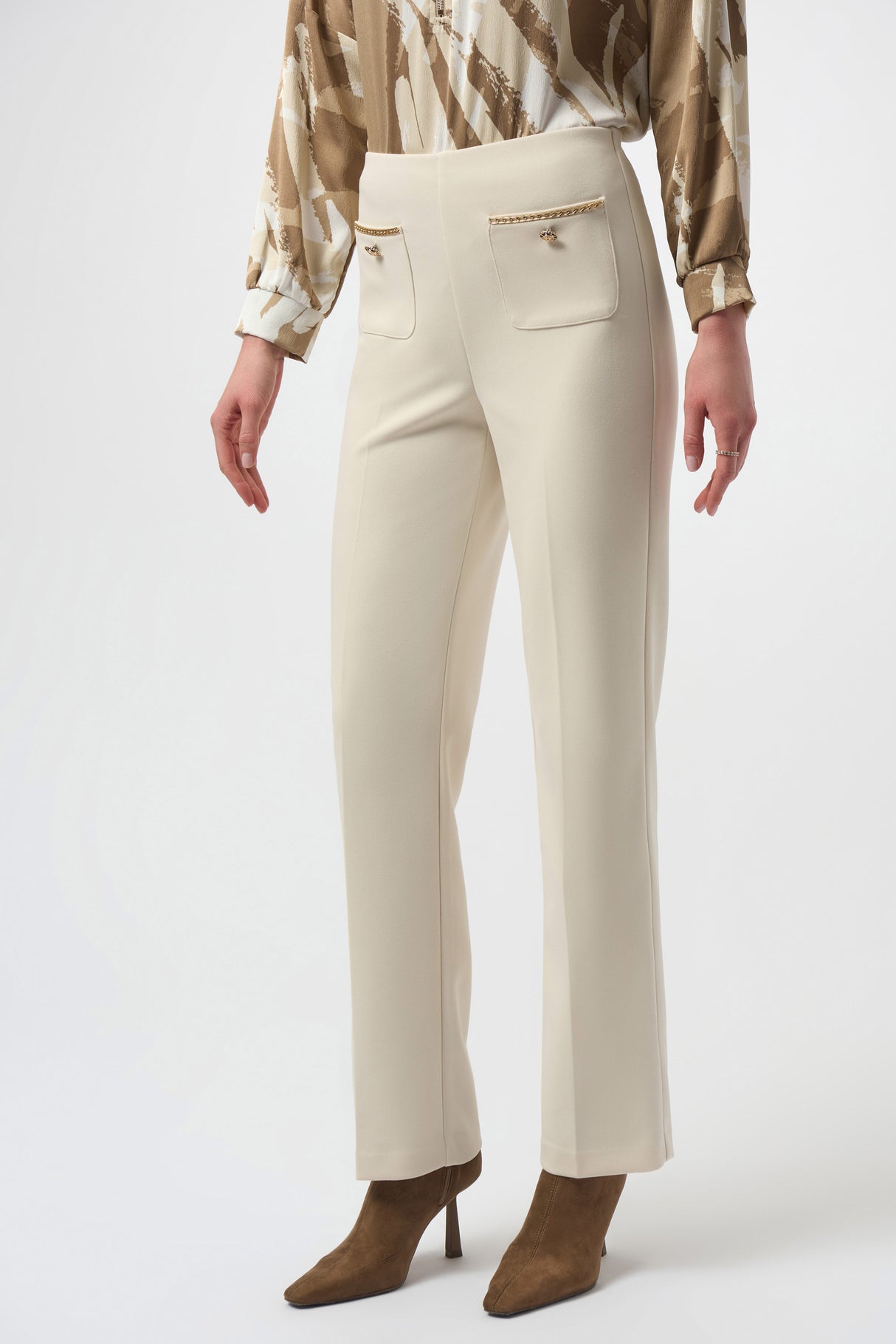JOSEPH RIBKOFF, 254043, Scuba Crepe Straight Pull-On Pants