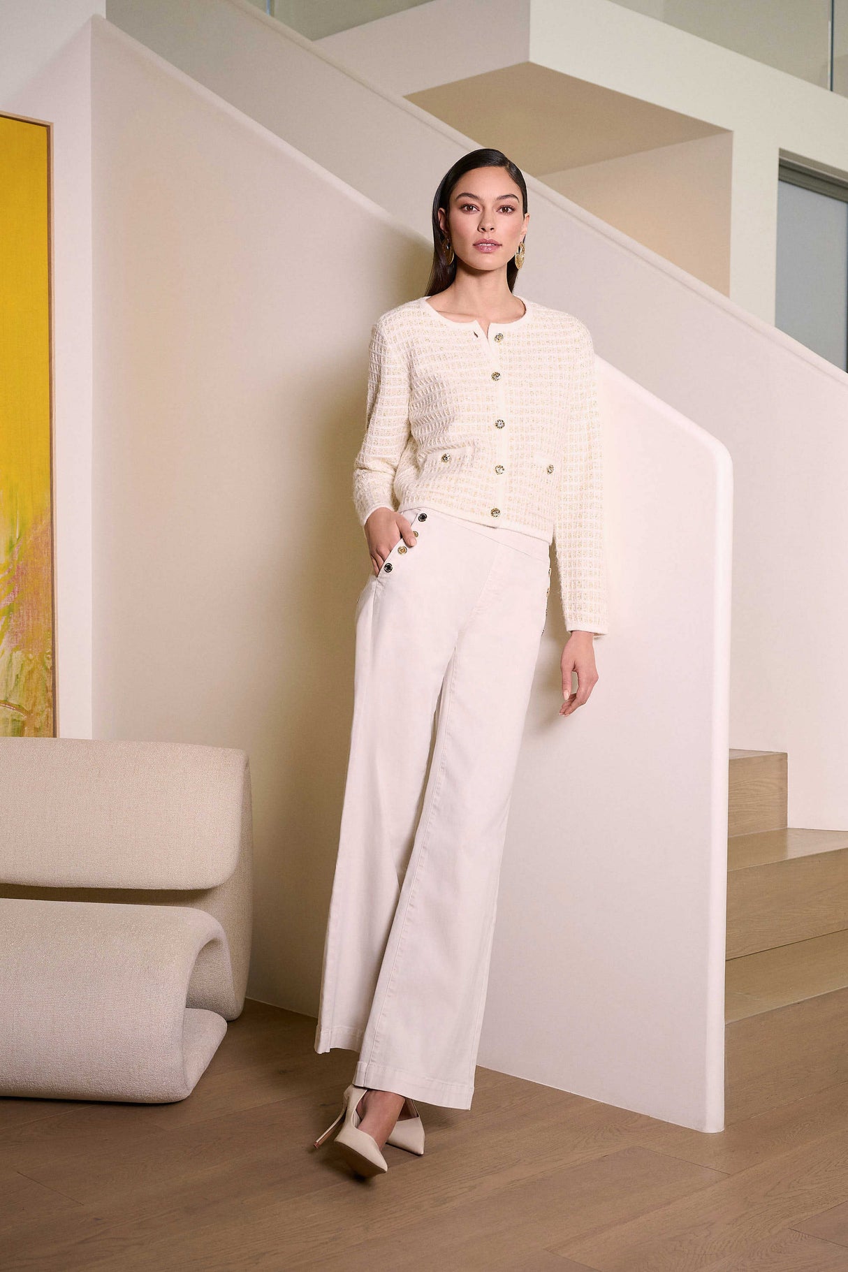 JOSEPH RIBKOFF, 254919, Classic Wide Leg Pull-On Jeans