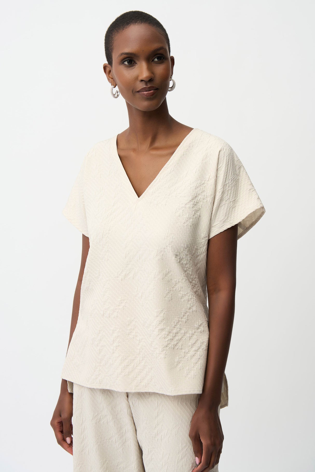 Geometric Textured Jacquard Top 261055