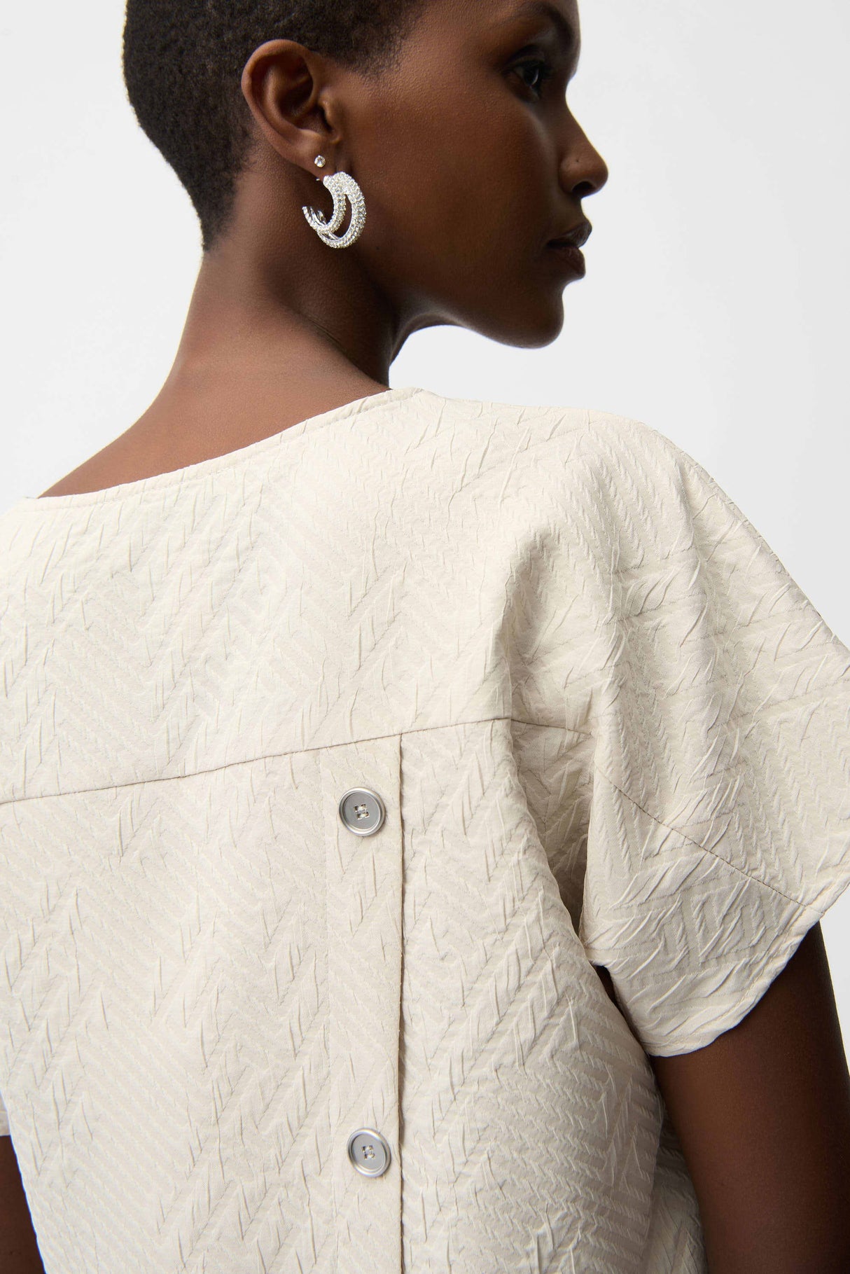 Geometric Textured Jacquard Top 261055