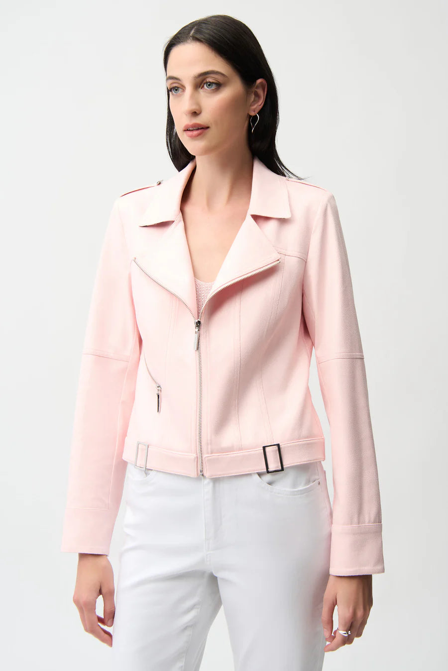 JOSEPH RIBKOFF FOILED FAUX SEUDE JACKET 261910
