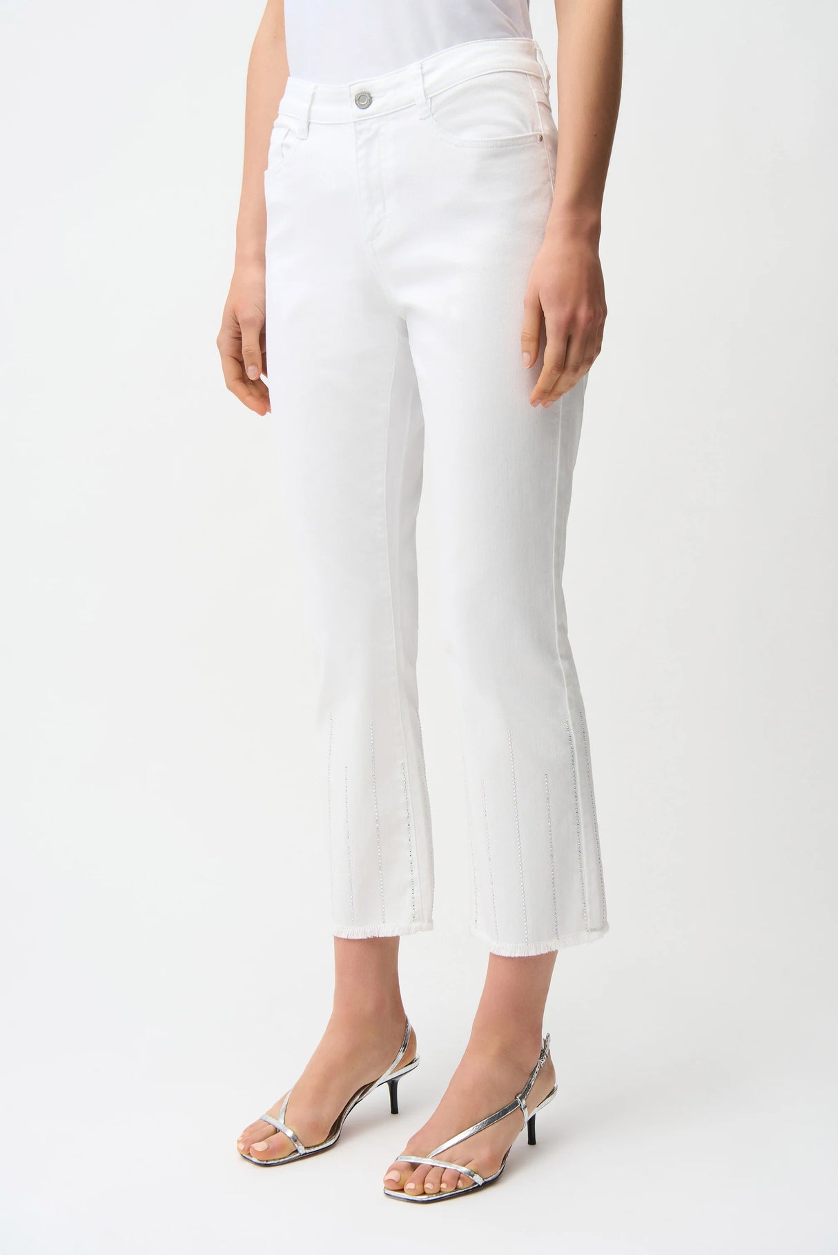 Joseph Ribkoff Straight Crop Jeans With Rhinestones 261974