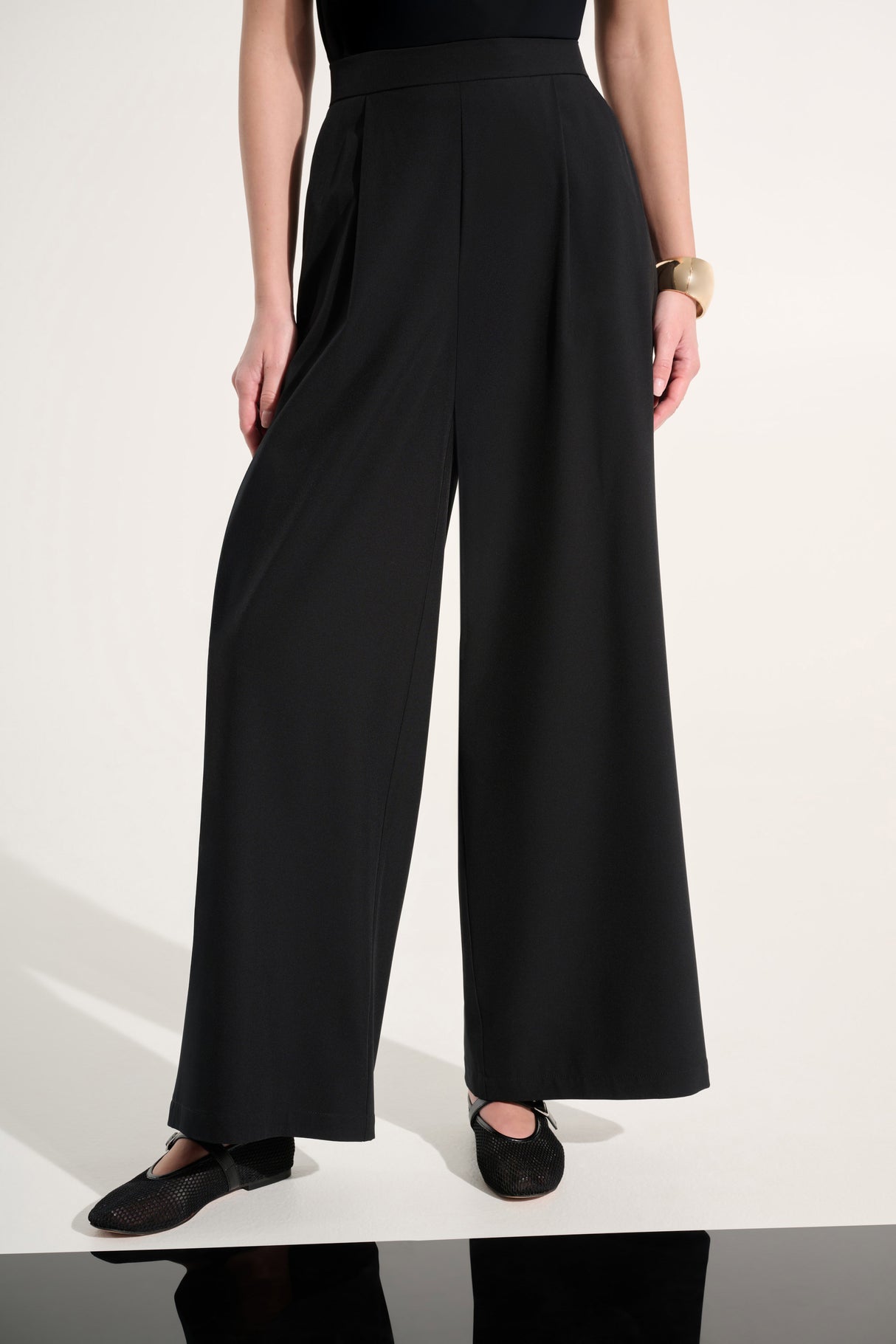 Joseph Ribkoff Stretch Woven Pull-On Wide Leg Pants 262622