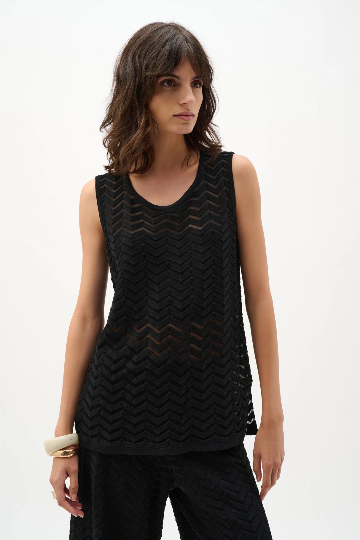 Joseph Ribkoff Chevron Stitch Relaxed Tunic Top 262932