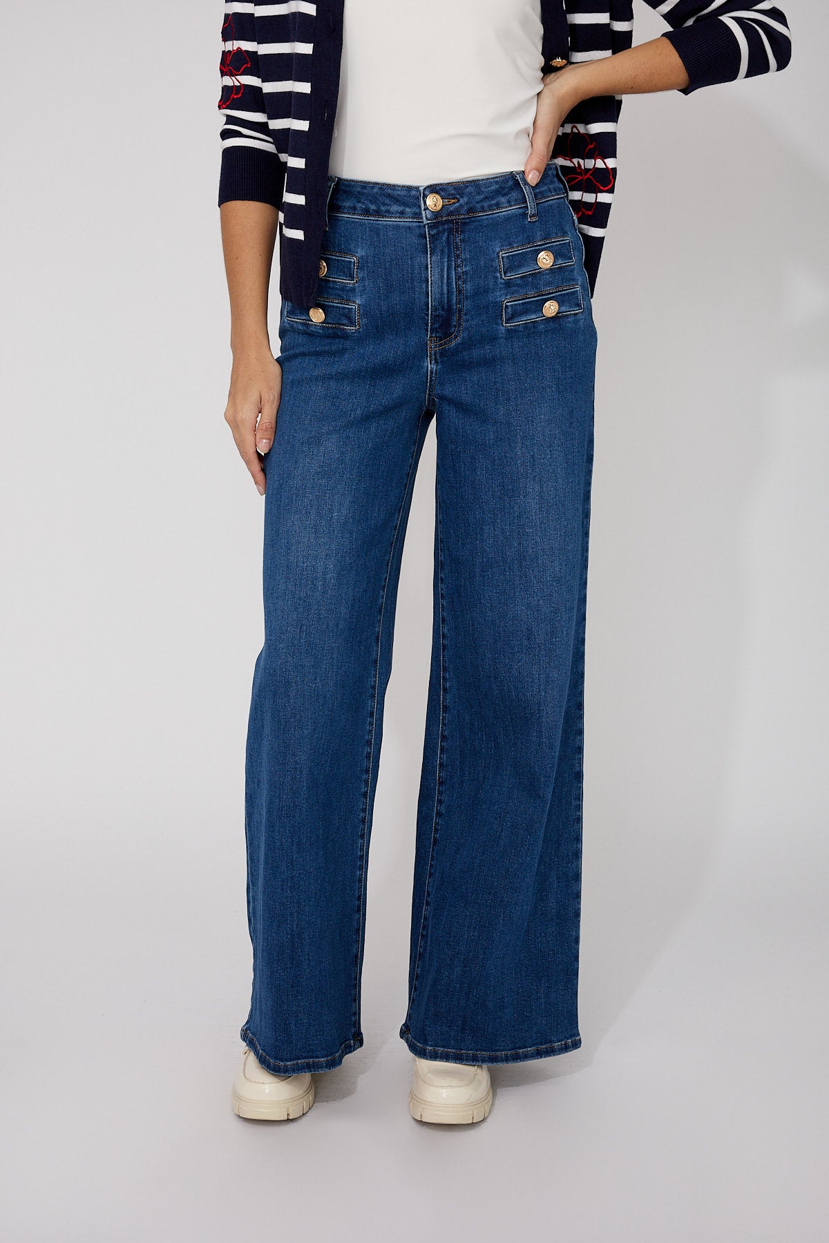 FRANK LYMAN WOVEN DENIM PANT BLUE 266540