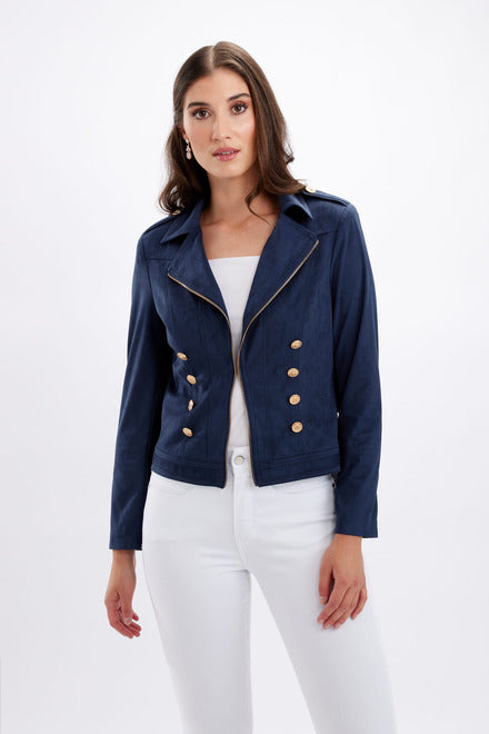 Frank Lyman 246206U Navy Blue suede jacket