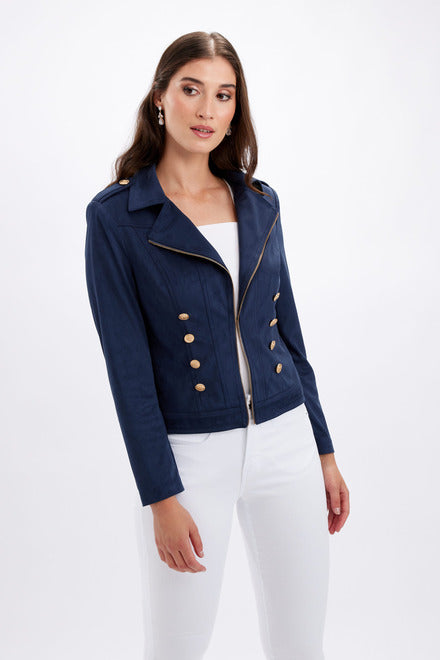 Frank Lyman 246206U Navy Blue suede jacket