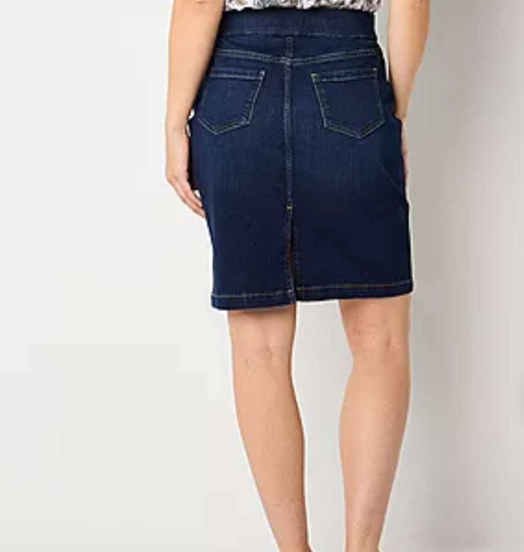 Liverpool LM6107CH4 Los Angeles Chloe Pull-On Pencil Skirt Crosshatch Cartersville