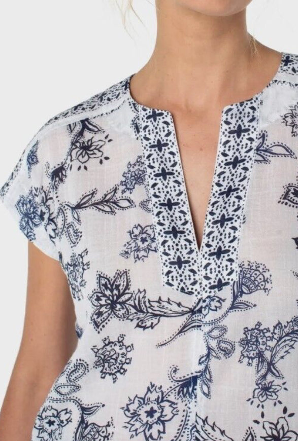 Liverpool LM8688Y19P61 BATIK FLORAL PAISLY BLOUSE