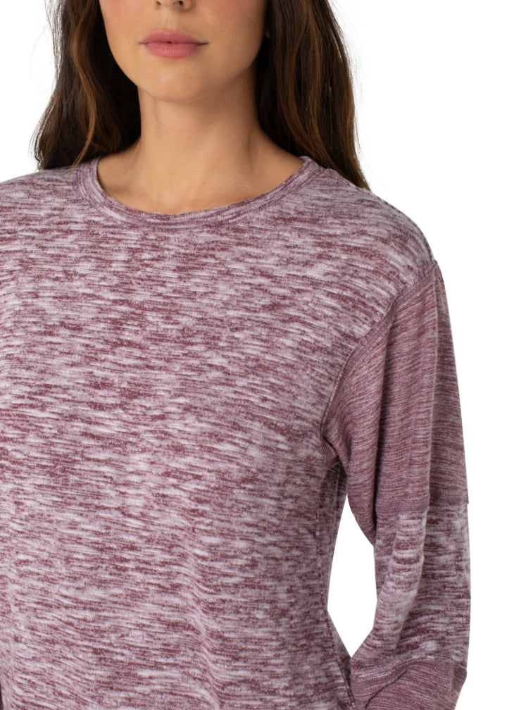 LIVERPOOL Crew Neck Pullover with Raw Edge Seams LM8540KN15