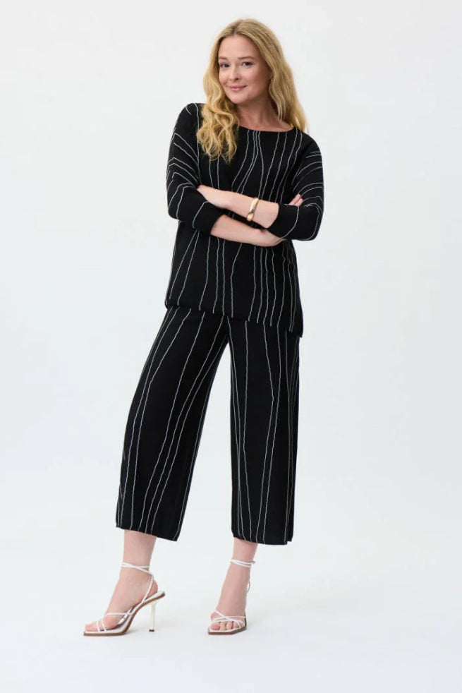 Joseph Ribkoff 231939 LDS Black w/ White Stripe Pant