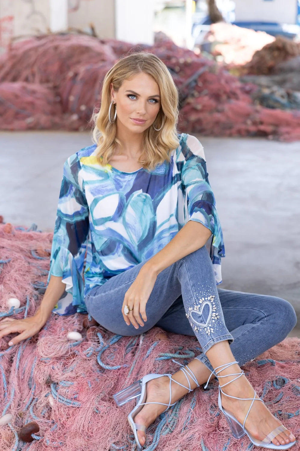 Frank Lyman 246205U Heart embellished bling jeans