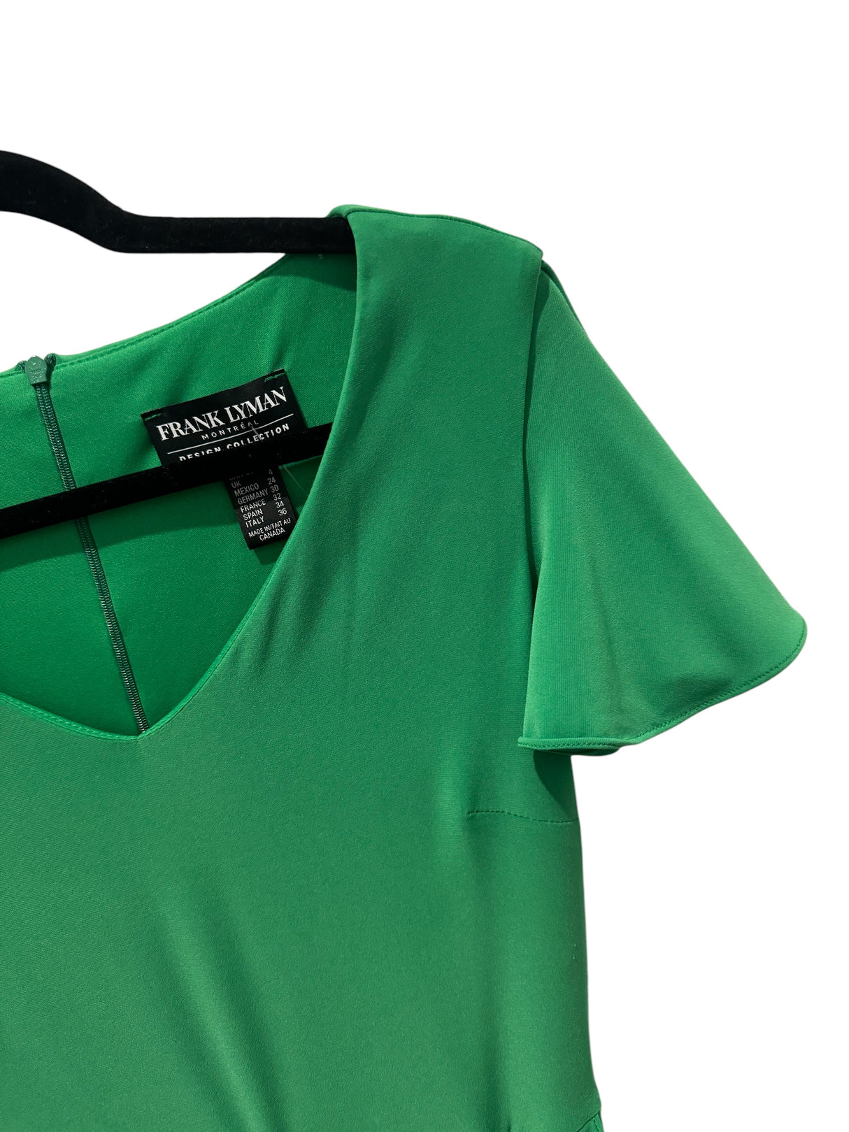 Frank Lyman 201065 Green Dress with gold belt