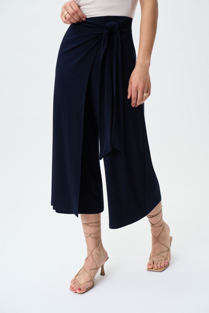 Joseph Ribkoff 231140 Midnight Blue Wide Leg High-Wasted Pants