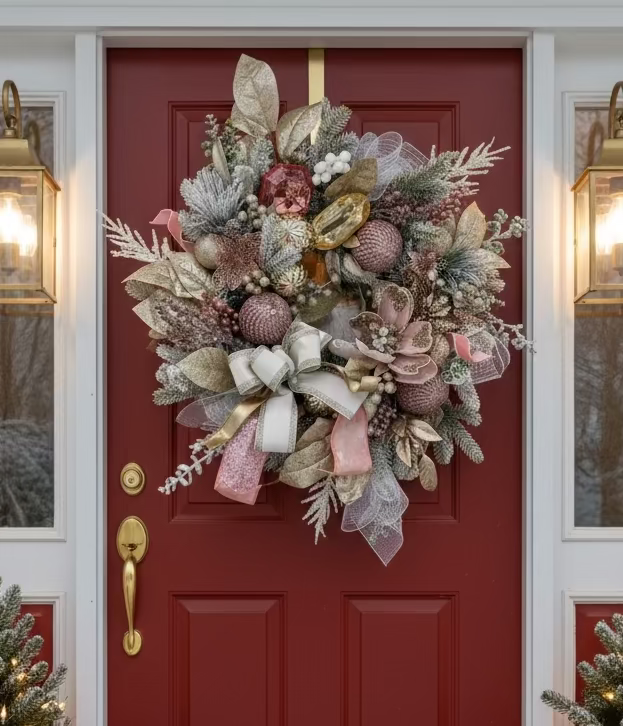 Blush & Gold Luxe Holiday Wreath