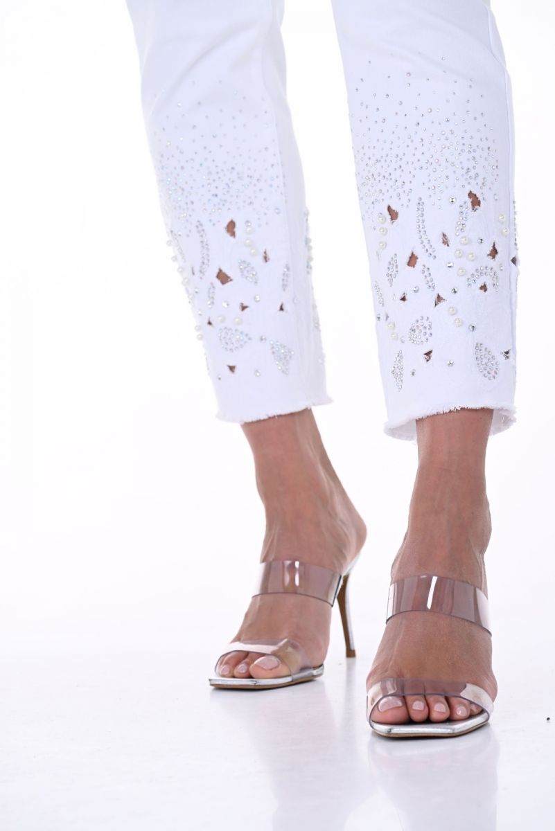 Frank Lyman White Bling Jeans 246212U