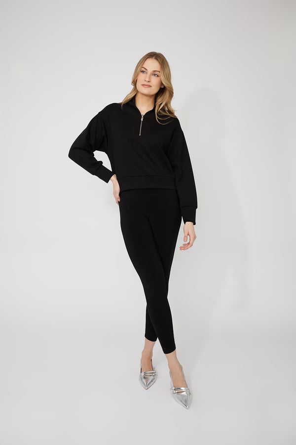 JOSEPH RIBKOFF Scuba Jersey Boxy Sweatshirt With High Collar and Front Zipper 261610