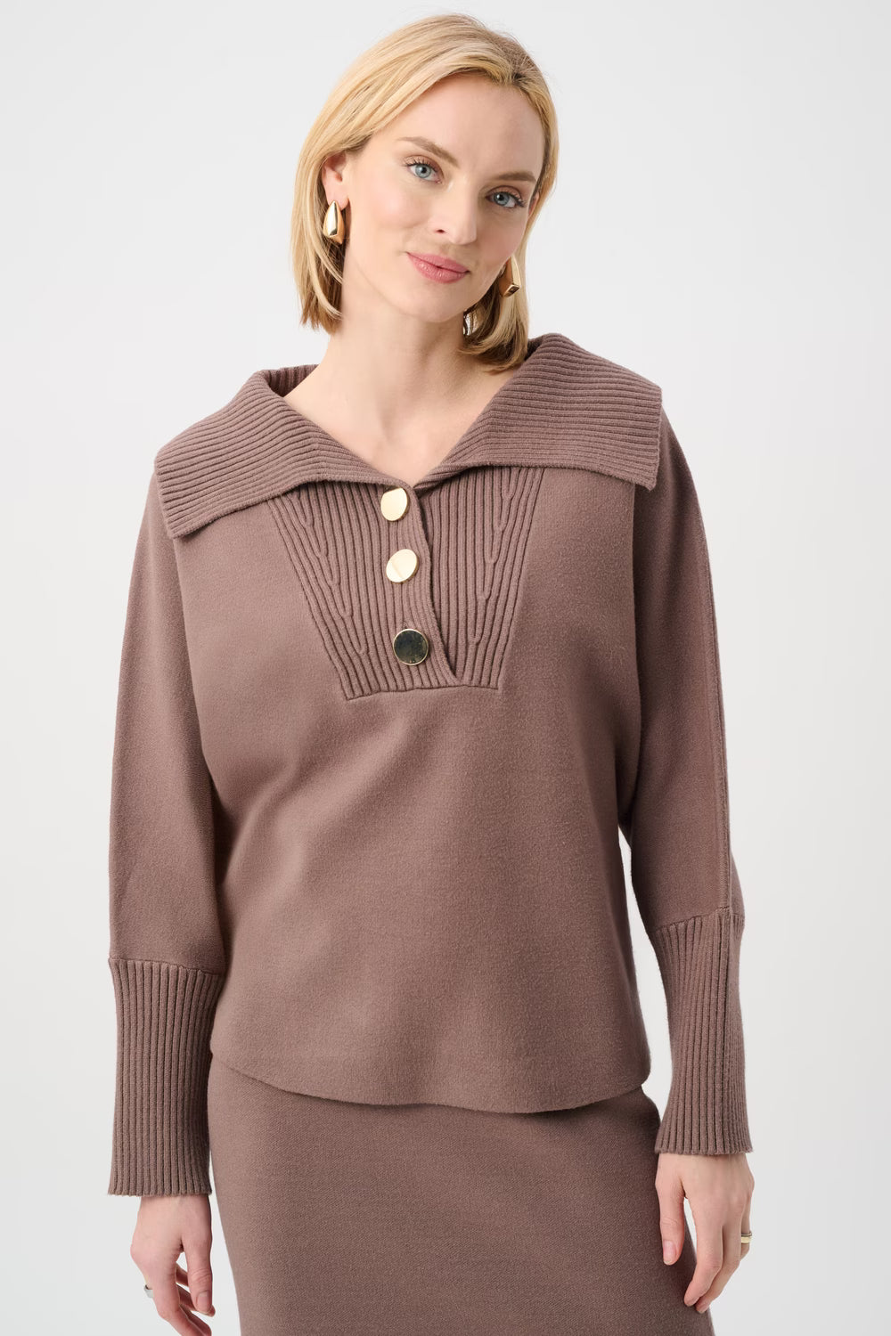 Joseph Ribkoff Loose Fit Button Closure Sweater 263938