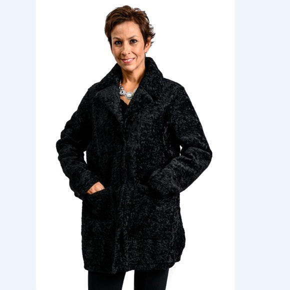 NIKKI JONES, REVERSIBLE BLACK FLORAL