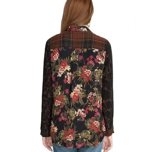 JOHNNY WAS MIX MEDIA OVERSIZED SHIRT W15320-O