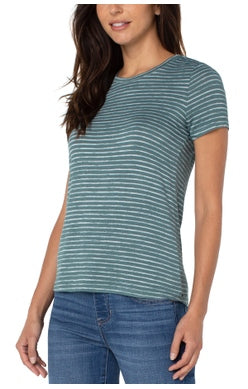 LIVERPOOL SLIM FIT CREW NECK TEE IN SHALE GREEN STYLE: LM8547K9