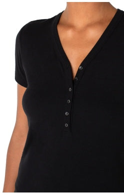 LIVERPOOL SHORT SLEEVE HENLEY TEE STYLE: LM8568K40 Black