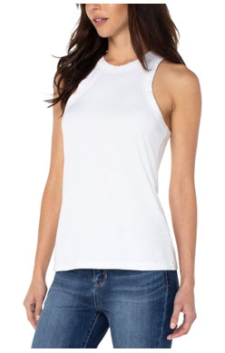 LIVERPOOL RACERBACK TANK TOP IN CREAM STYLE: LM8595K40