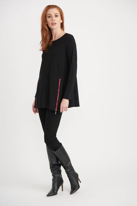 JOSEPH RIBKOFF TOP WITH RED AND GOLD ZIPPER 203303