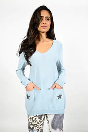 FRANK LYMAN AQUAMIST KNIT TOP 221104U