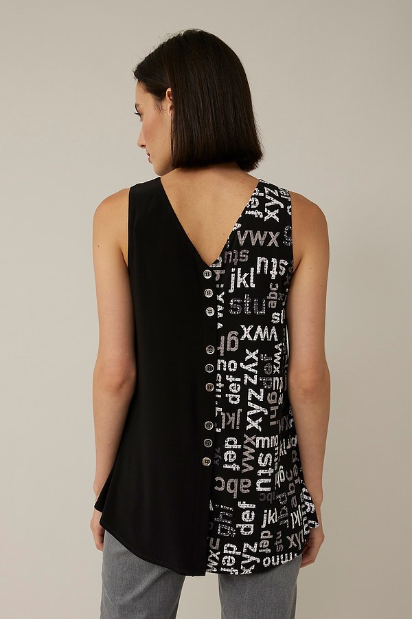 JOSEPH RIBKOFF 221274 PRINT SLEEVELESS TOP BLACK/WHITE