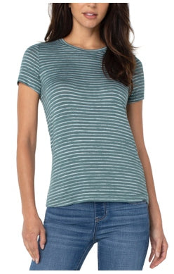 LIVERPOOL SLIM FIT CREW NECK TEE IN SHALE GREEN STYLE: LM8547K9