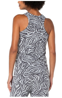 LIVERPOOL RACERBACK GREY ZEBRA TANK TOP STYLE: LM8595KU26
