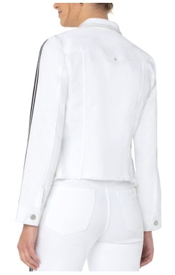 LIVERPOOL CUT OFF TRUCKER W/SPORTS STRIPE IN SPORT WHITE STYLE: LM1900QY-W