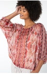 LIVERPOOL RUFFLE SLEEVE DOLMAN POPOVER IN DESERT BLOSSOM STYLE: LM8624H64P38
