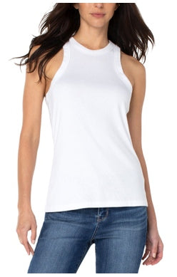 LIVERPOOL RACERBACK TANK TOP IN CREAM STYLE: LM8595K40