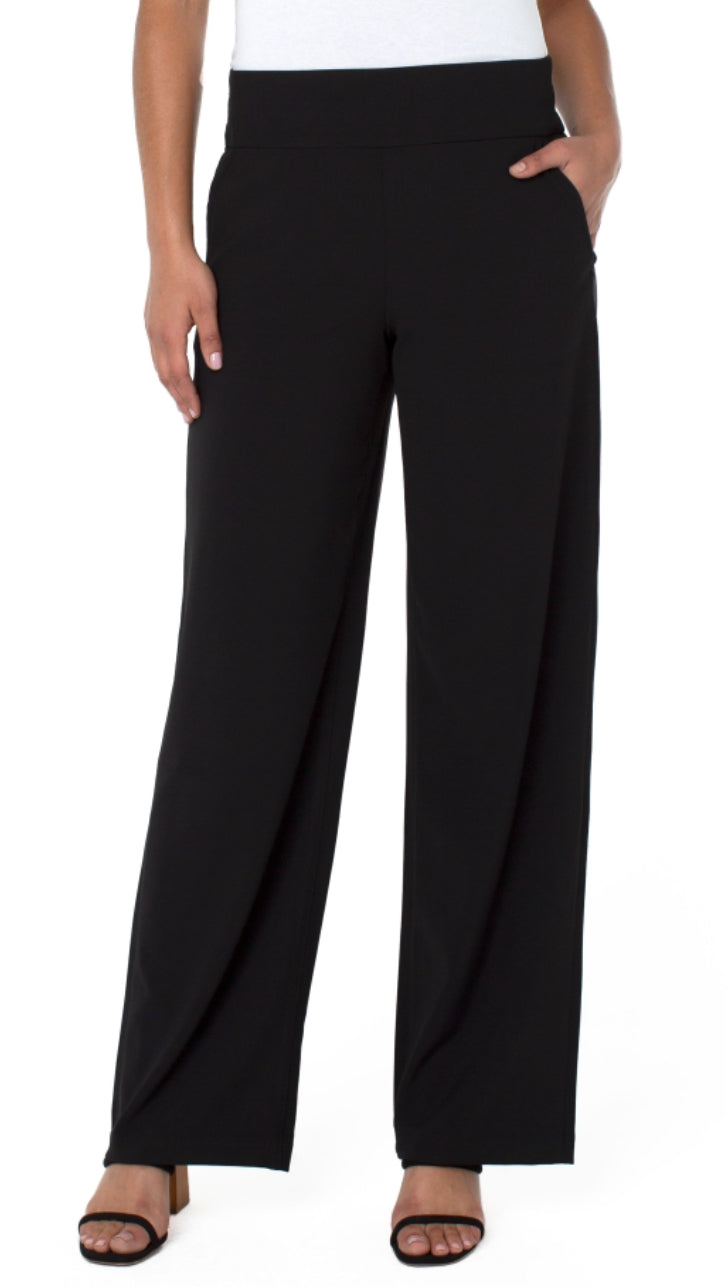 LIVERPOOL LM4543TK90 WIDE LEG PULL ON BLACK