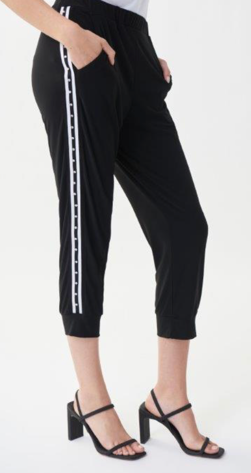 JOSEPH RIBKOFF 222138 BLACK/TAN PANTS