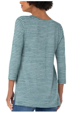 LIVERPOOL 3/4 SLEEVE V NECK KNIT TOP STYLE: LM8429K9