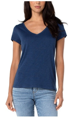 LIVERPOOL SHORT SLEEVE SLIM FIT IN MIDNIGHT BLUE KNIT TEE STYLE: LM8711K15