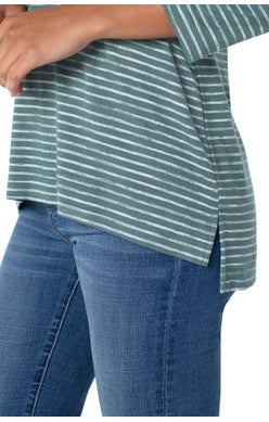 LIVERPOOL 3/4 SLEEVE V NECK KNIT TOP STYLE: LM8429K9