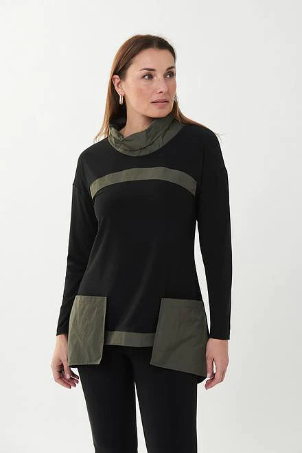 Joseph Ribkoff Black/Green LDS Top 223258