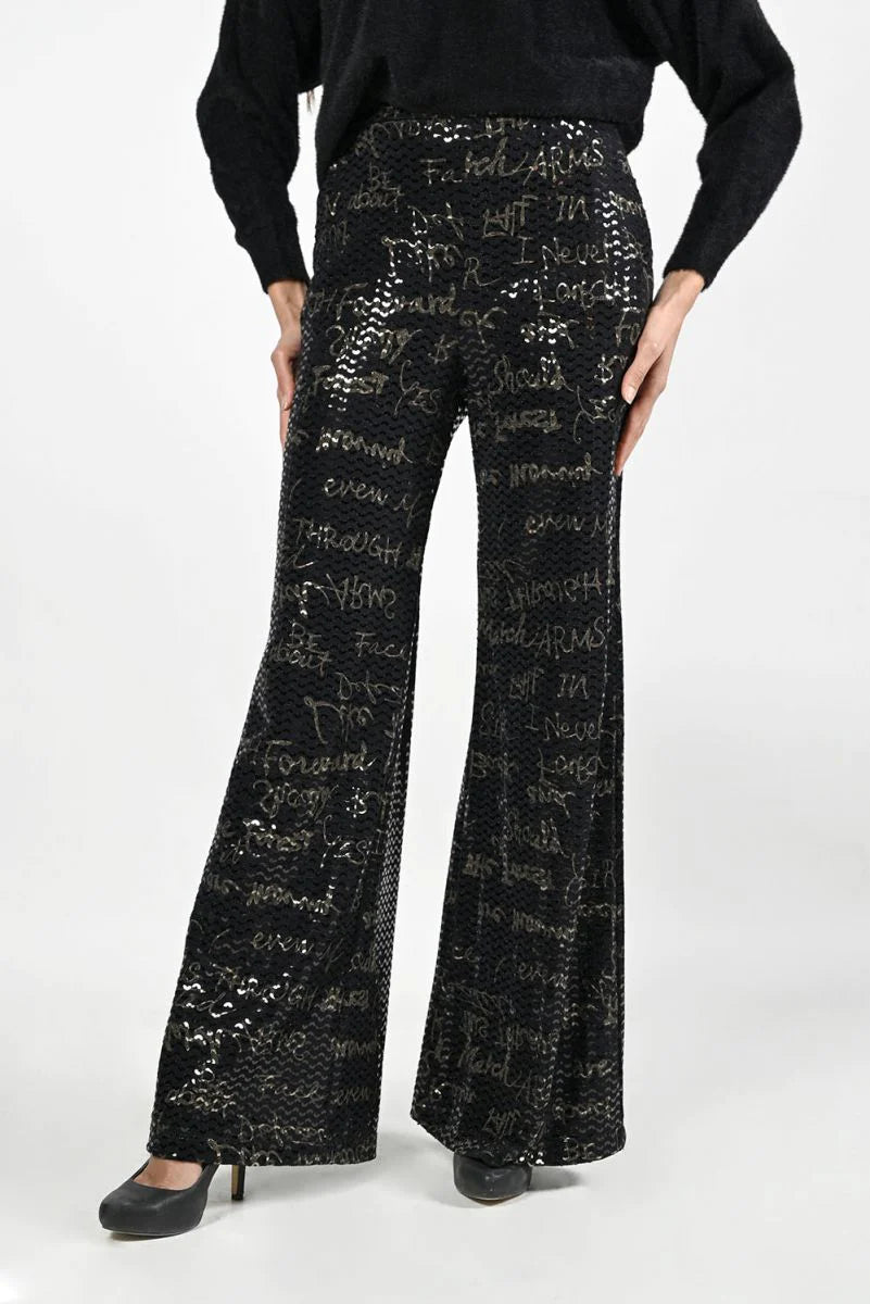 Frank Lyman Black/Taupe Knit Pant 224189