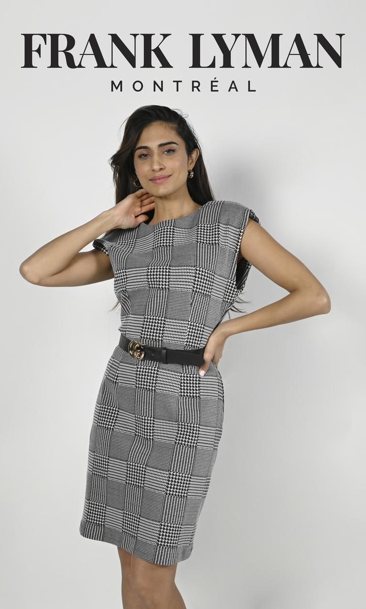 Frank Lyman 223142 Black/White Knit Dress