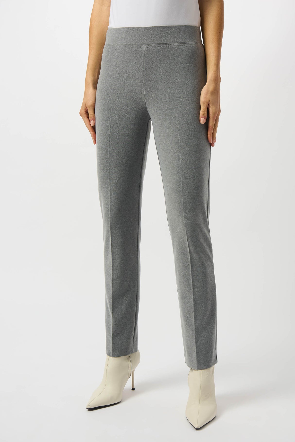 Melange Silky Knit Straight Leg Pull-On Pants 253295