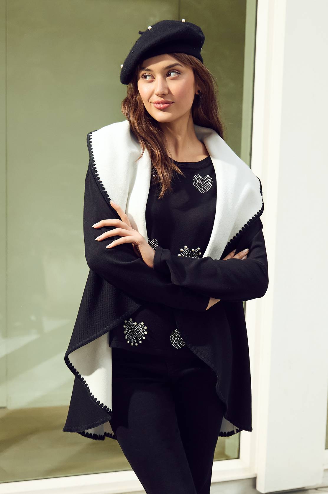 Open Front Shawl Cardigan Style  253849