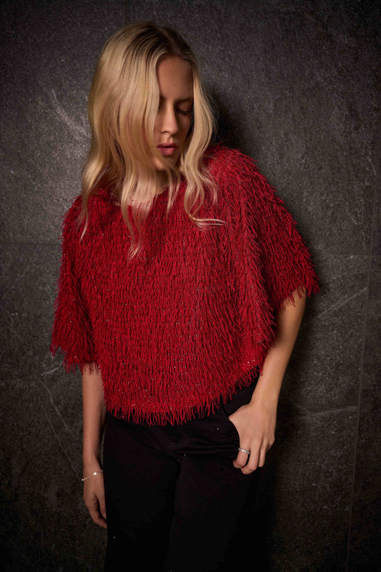 Novelty Fringe Boxy Top 254105