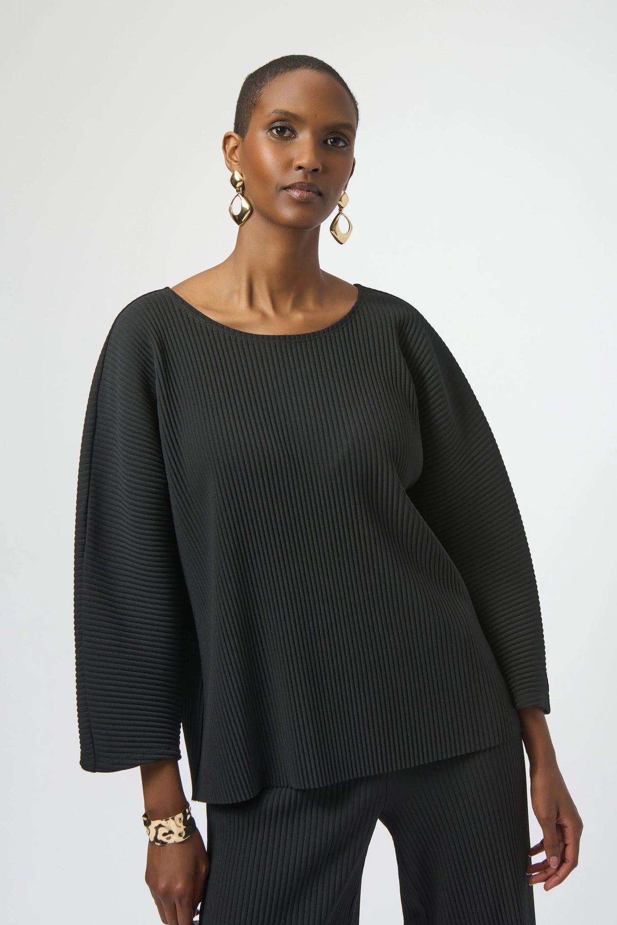 Pleated Scuba Crepe Boxy Top 254210